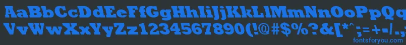 フォントRockneyleftyextraboldRegular – 黒い背景に青い文字