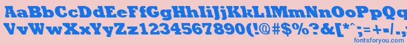 RockneyleftyextraboldRegular Font – Blue Fonts on Pink Background