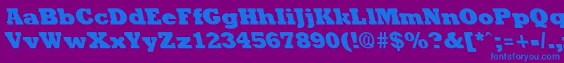 RockneyleftyextraboldRegular Font – Blue Fonts on Purple Background