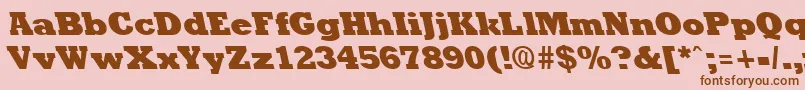 RockneyleftyextraboldRegular Font – Brown Fonts on Pink Background