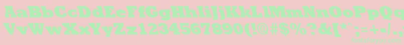 RockneyleftyextraboldRegular Font – Green Fonts on Pink Background