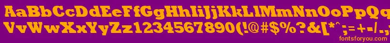 RockneyleftyextraboldRegular Font – Orange Fonts on Purple Background