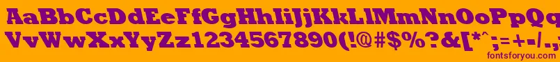 RockneyleftyextraboldRegular Font – Purple Fonts on Orange Background