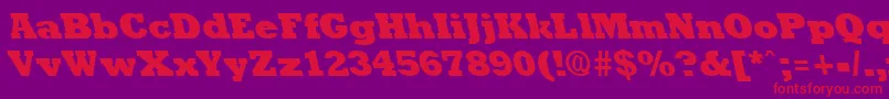 RockneyleftyextraboldRegular Font – Red Fonts on Purple Background