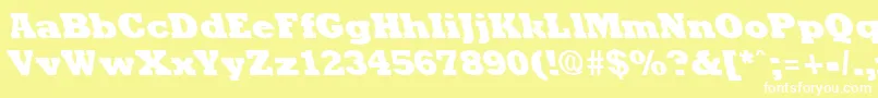 RockneyleftyextraboldRegular Font – White Fonts on Yellow Background