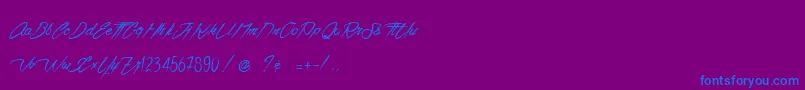 VentillaScript Font – Blue Fonts on Purple Background