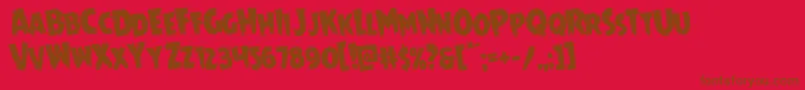 Mrsmonsterrotate Font – Brown Fonts on Red Background