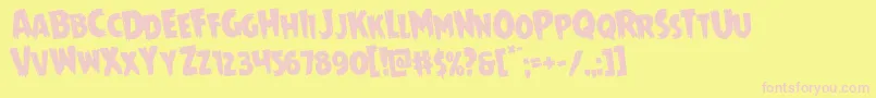 Mrsmonsterrotate Font – Pink Fonts on Yellow Background