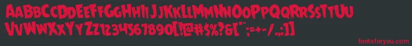 Mrsmonsterrotate Font – Red Fonts on Black Background