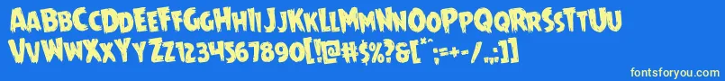 Mrsmonsterrotate Font – Yellow Fonts on Blue Background