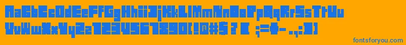 Blok Font – Blue Fonts on Orange Background