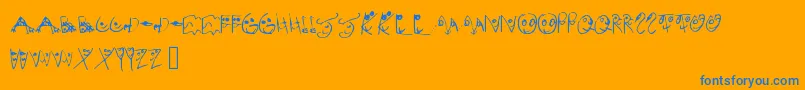 MelsionsSon Font – Blue Fonts on Orange Background
