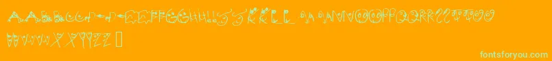 MelsionsSon Font – Green Fonts on Orange Background