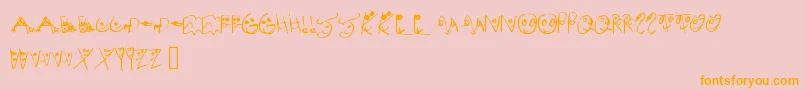 フォントMelsionsSon – オレンジの文字がピンクの背景にあります。