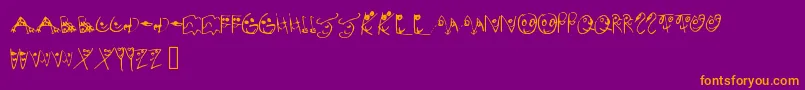 MelsionsSon-Schriftart – Orangefarbene Schriften auf violettem Hintergrund
