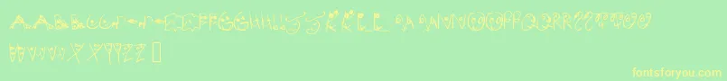 MelsionsSon-Schriftart – Gelbe Schriften auf grünem Hintergrund