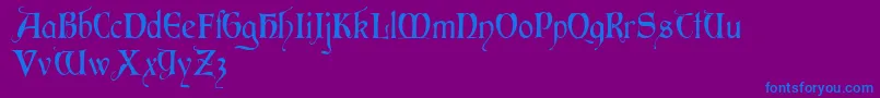 Perigord Font – Blue Fonts on Purple Background