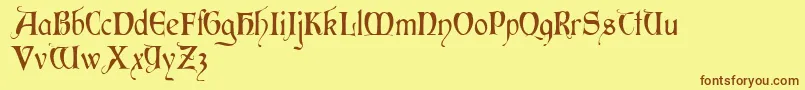 Perigord Font – Brown Fonts on Yellow Background