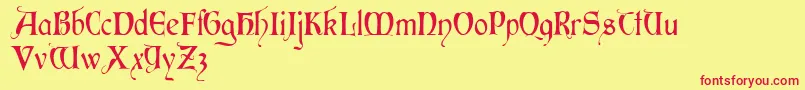 Perigord Font – Red Fonts on Yellow Background