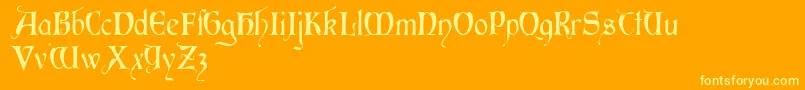 Perigord Font – Yellow Fonts on Orange Background