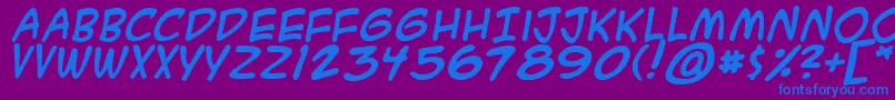 A.C.M.E.SecretAgentBold Font – Blue Fonts on Purple Background