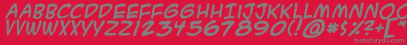 A.C.M.E.SecretAgentBold-Schriftart – Graue Schriften auf rotem Hintergrund
