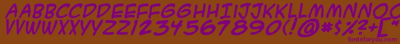 A.C.M.E.SecretAgentBold Font – Purple Fonts on Brown Background