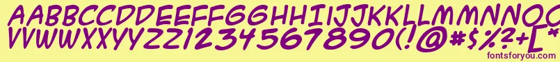 A.C.M.E.SecretAgentBold Font – Purple Fonts on Yellow Background