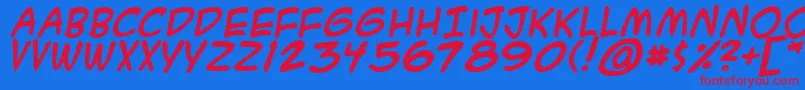 フォントA.C.M.E.SecretAgentBold – 赤い文字の青い背景