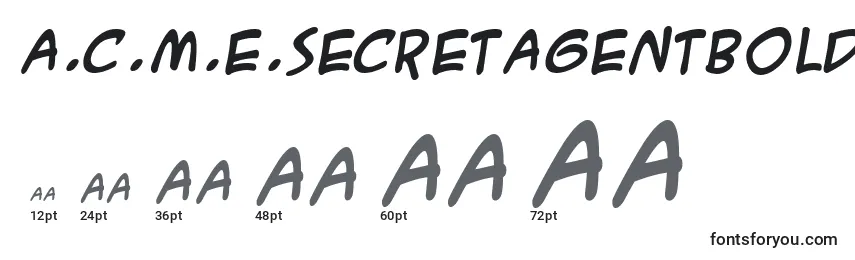 Размеры шрифта A.C.M.E.SecretAgentBold