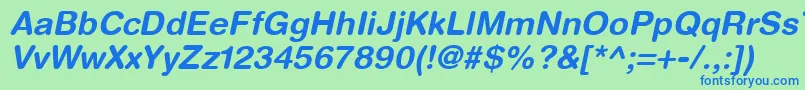 HelveticaRoundedLtBoldOblique Font – Blue Fonts on Green Background