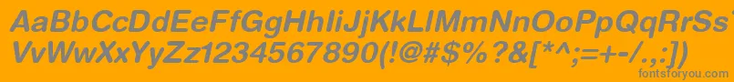HelveticaRoundedLtBoldOblique Font – Gray Fonts on Orange Background