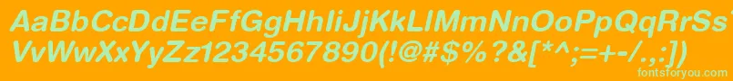 HelveticaRoundedLtBoldOblique Font – Green Fonts on Orange Background