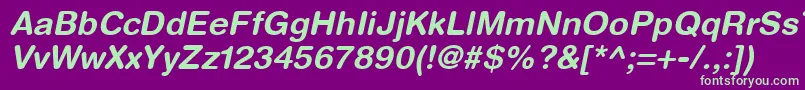 HelveticaRoundedLtBoldOblique Font – Green Fonts on Purple Background