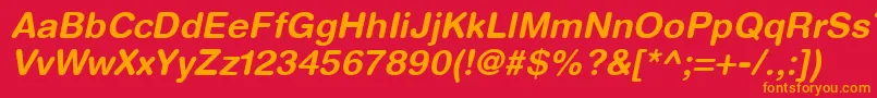 HelveticaRoundedLtBoldOblique Font – Orange Fonts on Red Background