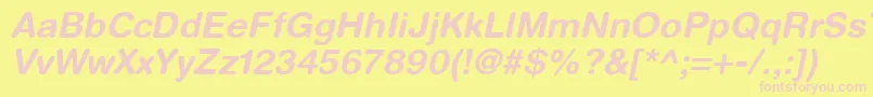 HelveticaRoundedLtBoldOblique Font – Pink Fonts on Yellow Background