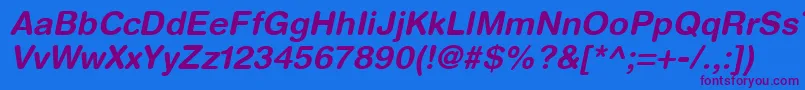 HelveticaRoundedLtBoldOblique Font – Purple Fonts on Blue Background