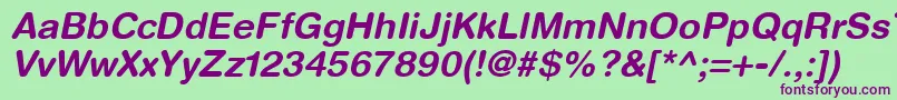 HelveticaRoundedLtBoldOblique Font – Purple Fonts on Green Background