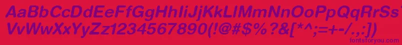 HelveticaRoundedLtBoldOblique Font – Purple Fonts on Red Background