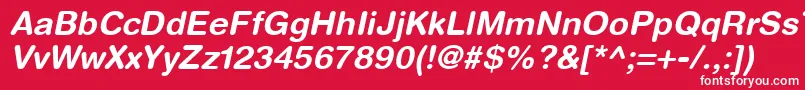 HelveticaRoundedLtBoldOblique Font – White Fonts on Red Background