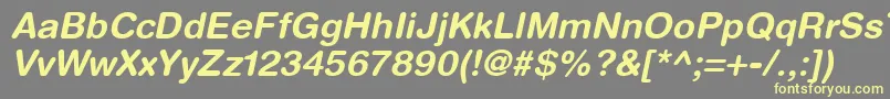 HelveticaRoundedLtBoldOblique Font – Yellow Fonts on Gray Background