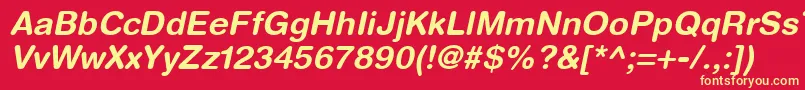 HelveticaRoundedLtBoldOblique Font – Yellow Fonts on Red Background