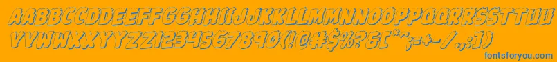 Johnnytorch3Drotal Font – Blue Fonts on Orange Background