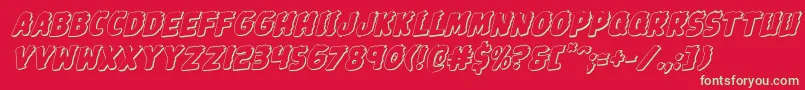 Johnnytorch3Drotal Font – Green Fonts on Red Background