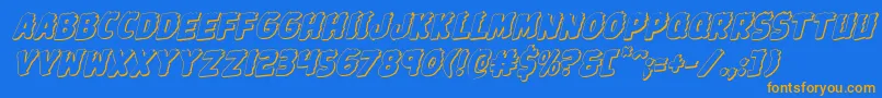 Johnnytorch3Drotal Font – Orange Fonts on Blue Background