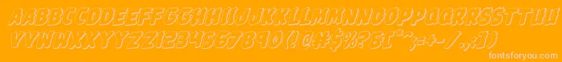 Johnnytorch3Drotal-Schriftart – Rosa Schriften auf orangefarbenem Hintergrund