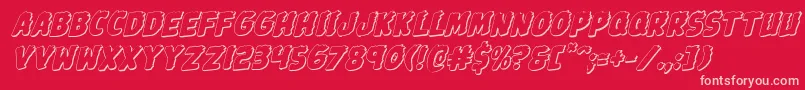 Johnnytorch3Drotal Font – Pink Fonts on Red Background