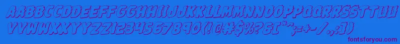 Johnnytorch3Drotal Font – Purple Fonts on Blue Background