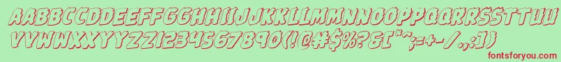 Johnnytorch3Drotal Font – Red Fonts on Green Background