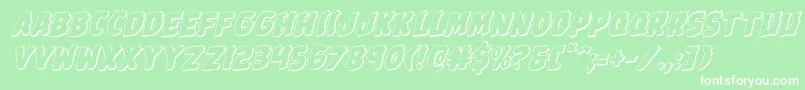 Johnnytorch3Drotal Font – White Fonts on Green Background